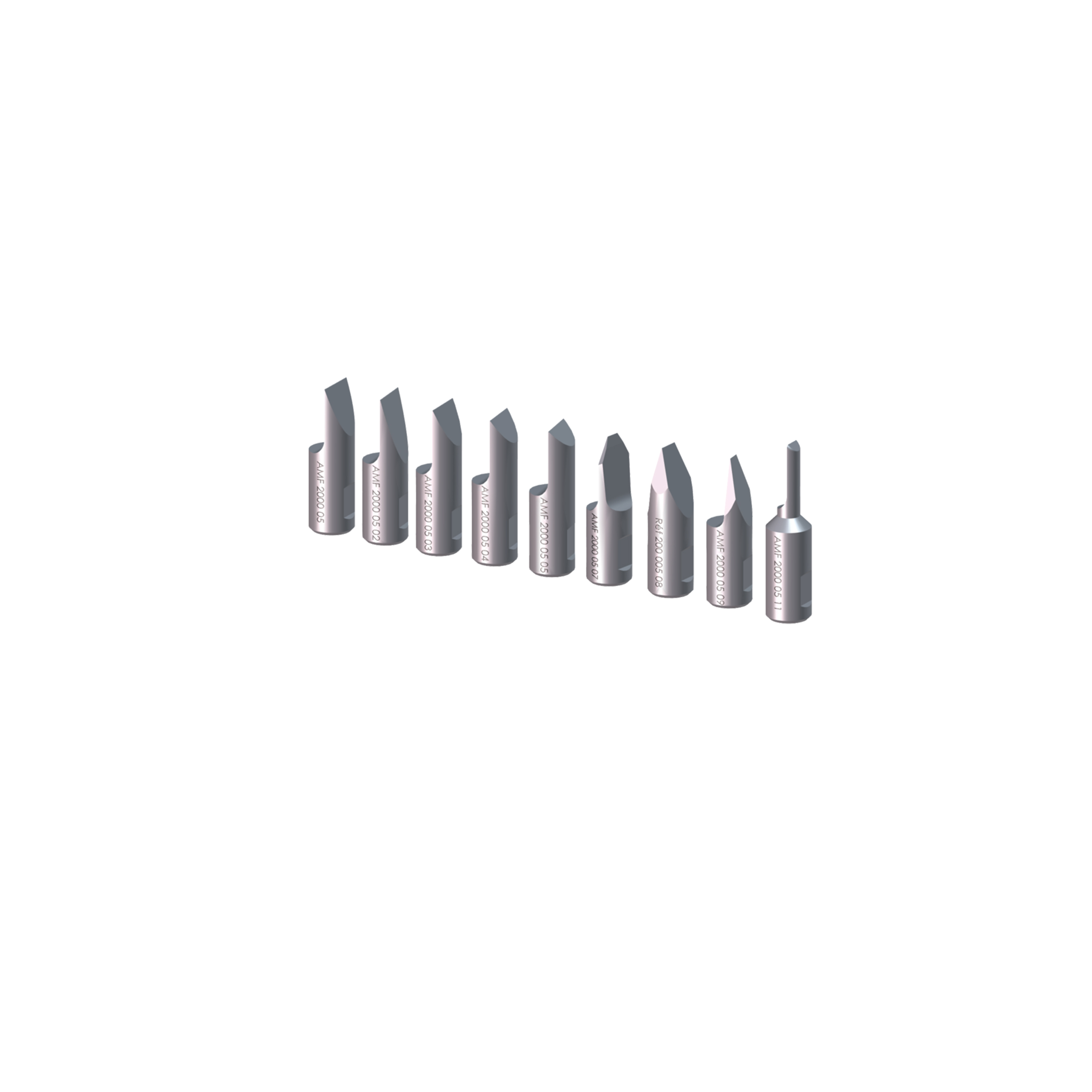 Case back opening knife set (without eccentrics)