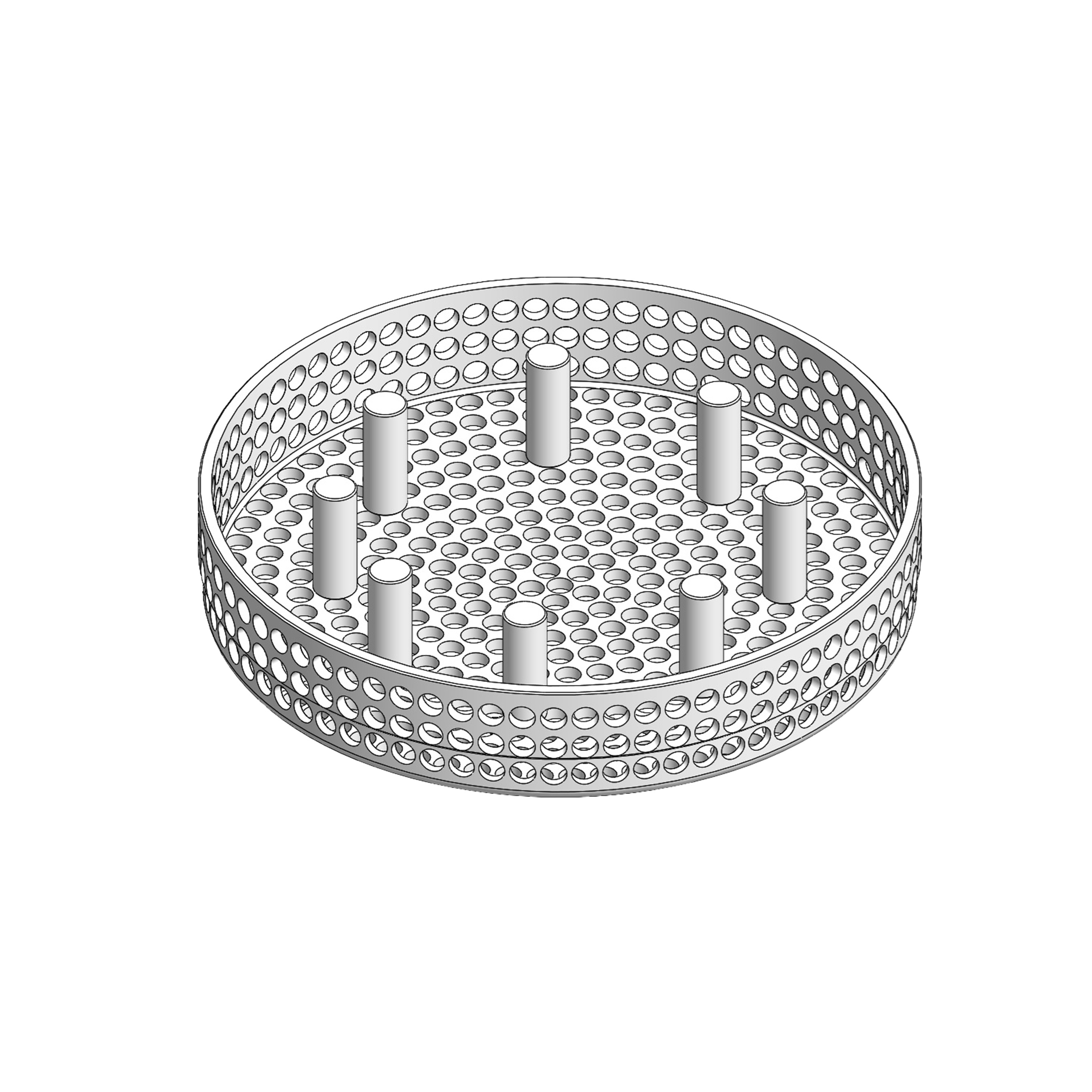 Cleaning basket Ø 82.00 mm, 8 pins, hole Ø 3.00 mm